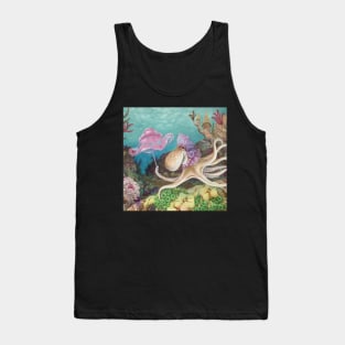 An Octopus and Her Parasol Tank Top